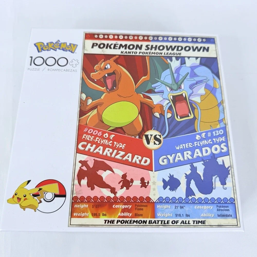 Pokemon‎ Showdown Kanto Charizard Gyarados 1000 PC Jigsaw Puzzle Buffalo- NEW